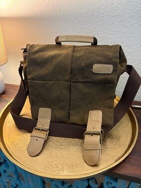 Camera Bag - Olive Canvas with Tan Accents